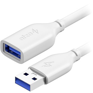 AlzaPower Core USB-A (M) to USB-A (F) 3.0, 1m bílý (APW-CBAMAF310W)