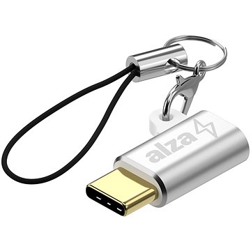 AlzaPower Keychain USB-C (M) na Micro USB (F) stříbrná (APW-ADTCMU1S)
