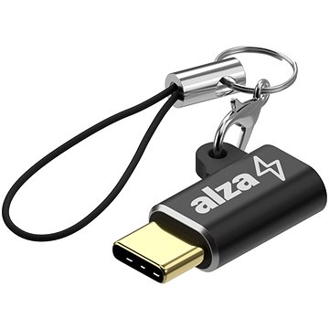 AlzaPower Keychain USB-C (M) na Micro USB (F) černá (APW-ADTCMU1B)