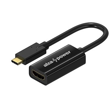 AlzaPower USB-C (M) na HDMI 2.0 4K 60Hz (F) 0.1m lesklá černá (APW-ADTCHD02B)
