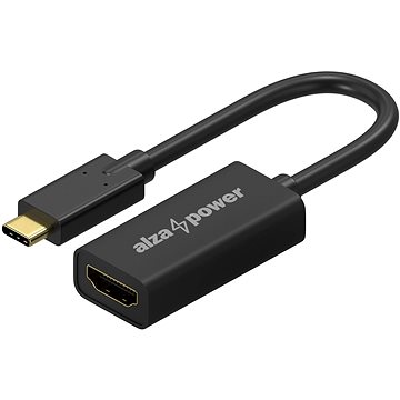 AlzaPower USB-C (M) na HDMI 2.0 4K 60Hz (F) 0.1m matná černá (APW-ADTCHD02A)