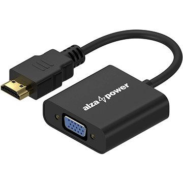 AlzaPower HDMI (M) na VGA (F) 0.1m matná černá (APW-ADHDVG01A)