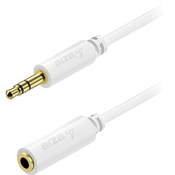 AlzaPower Core Audio 3.5mm Jack (M) to 3.5mm Jack (F) 2m bílý (APW-CBA3JF12W)
