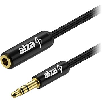 AlzaPower AluCore Audio 3.5mm Jack (M) to 3.5mm Jack (F) 1m černý (APW-CBA3JF01B)