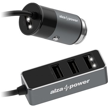 AlzaPower Car Charger X540 Multi Charge šedá (APW-CC4A01PY)