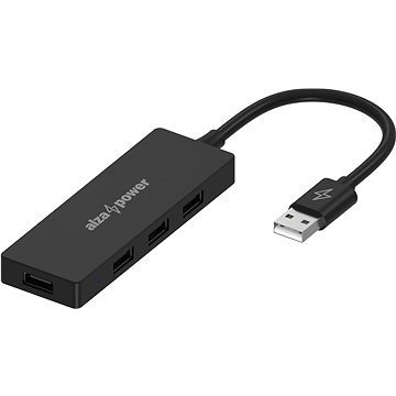 AlzaPower FlatCore USB-A (M) na 4× USB-A 2.0 (F) černý (APW-HACF4A2B)