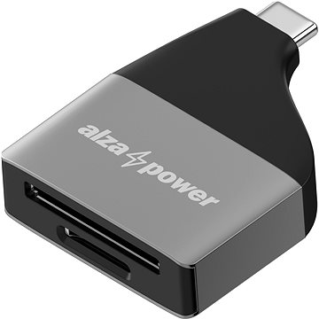 AlzaPower USB-C 3.0 Metal Memory Card Reader stříbrná (APW-CRC1S)