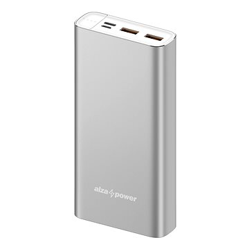 AlzaPower Metal 20000mAh Fast Charge + PD3.0 stříbrná (APW-PBM20CFS)