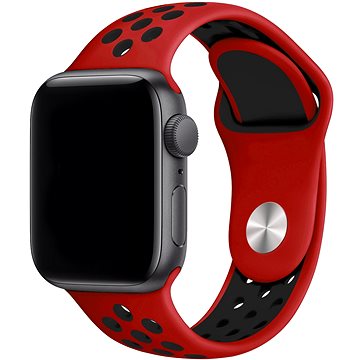 Eternico Sporty pro Apple Watch 38mm / 40mm / 41mm Pure Black and Red (AET-AWSP-BlRe-38)