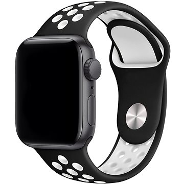 Eternico Sporty pro Apple Watch 42mm / 44mm / 45mm / Ultra 49mm Pure White and Black (AET-AWSP-WhBl-42)