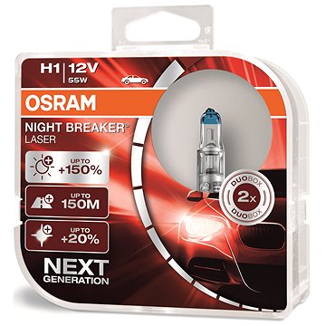 OSRAM H1 Night Breaker Laser +150%, 2ks (64150NL-HCB)