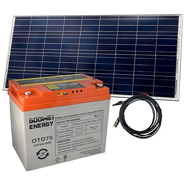 Set baterie GOOWEI ENERGY OTD75 (75Ah, 12V) a solární panel Victron Energy 115Wp/12V (OTD75115Wp)