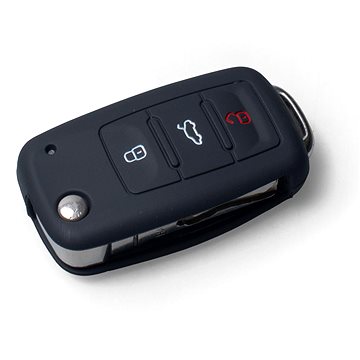 Ochranné silikonové pouzdro na klíč pro VW/Seat/Škoda s vystřelovacím klíčem, barva černá (SZBE-001B)
