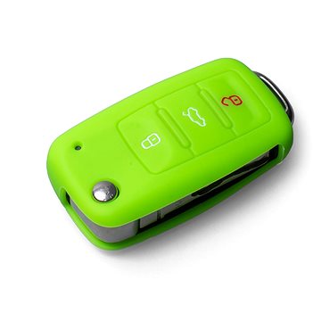Ochranné silikonové pouzdro na klíč pro VW/Seat/Škoda s vystřelovacím klíčem, barva zelená (SZBE-001G)