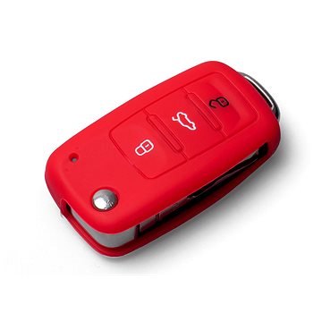 Ochranné silikonové pouzdro na klíč pro VW/Seat/Škoda s vystřelovacím klíčem, barva červená (SZBE-001R)