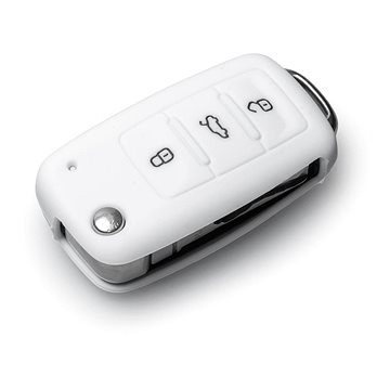 Ochranné silikonové pouzdro na klíč pro VW/Seat/Škoda s vystřelovacím klíčem, barva bílá (SZBE-001W)
