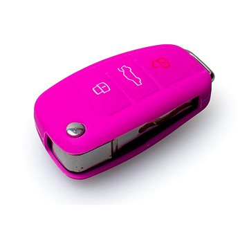 Ochranné silikonové pouzdro na klíč pro Audi s vystřelovacím klíčem, barva růžová (SZBE-032P)
