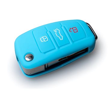 Ochranné silikonové pouzdro na klíč pro Audi s vystřelovacím klíčem, barva světle modrá (SZBE-032SB)