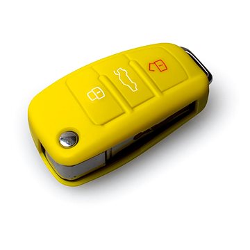 Ochranné silikonové pouzdro na klíč pro Audi s vystřelovacím klíčem, barva žlutá (SZBE-032Y)