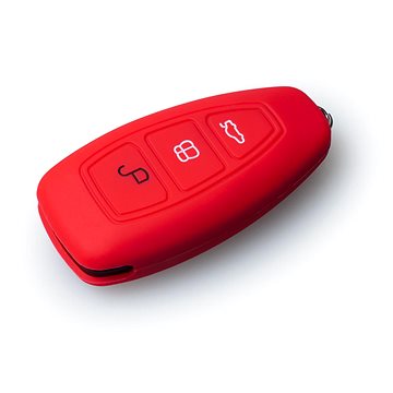 Ochranné silikonové pouzdro na klíč pro Ford bez vystřelovacího klíče, barva červená (SZBE-047R)