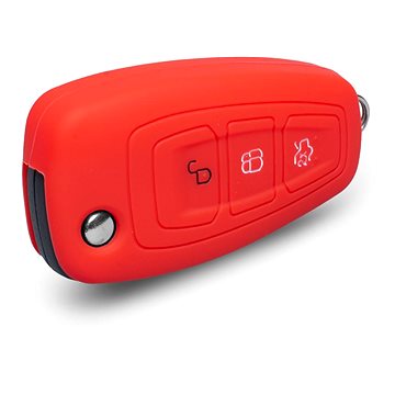 Ochranné silikonové pouzdro na klíč pro Ford s vystřelovacím klíčem, barva červená (SZBE-048R)