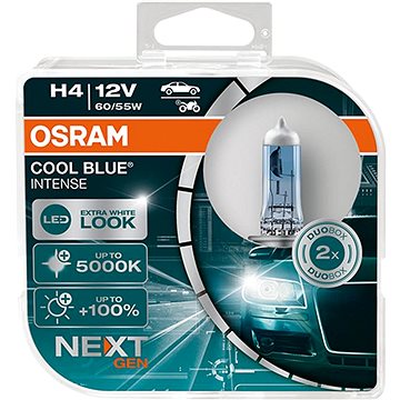 OSRAM H4 Cool Blue Intense Next Generation, 12V, 60/55W, P43t, Duobox (64193CBN-HCB)