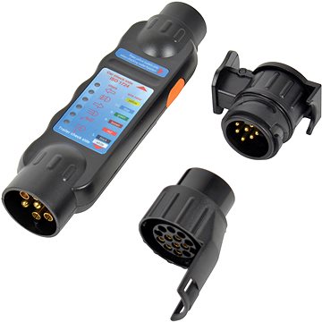 Carpoint Tester zásuvky přívěsů tažného LED 3v1 - tester + 2 redukce (0438120)
