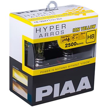 PIAA Hyper Arros Ion Yellow 2500KK H8 - teplé žluté světlo 2500K pro použití v extrémních podmínkách (HE-994Y)