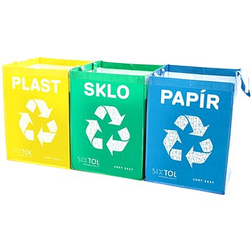 SIXTOL Tašky na tříděný odpad SORT EASY 3, 30x30x40 cm, 3 x 36 l, 3 ks (SX4201 )