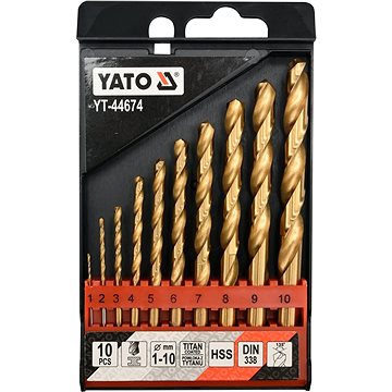 YATO Sada vrtáků do železa HSS-TiN 10ks 1-10mm (YT-44674)