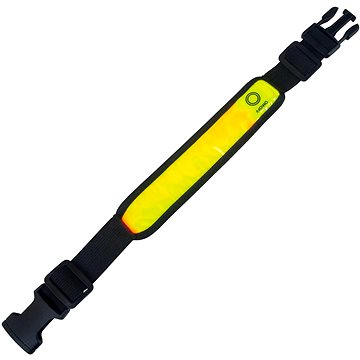 Reflexní páska + LED PL-1P01, se zapínáním na přezku, žlutá (PL-1P01)