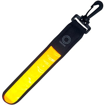 Reflexní páska + LED PL-1P02, se zapínáním na karabinku, žlutá (PL-1P02)