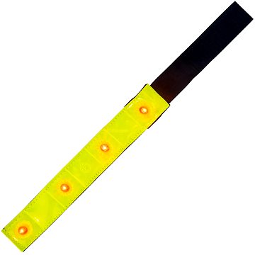 Reflexní páska + LED PL-4P04, se zapínáním na suchý zip, žlutá (PL-4P04)