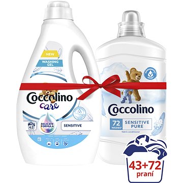 COCCOLINO Sensitive aviváž 1,8 l (72 praní) + Care Sensitive prací gel 1,72 l (43 praní) (AVI177mix2)