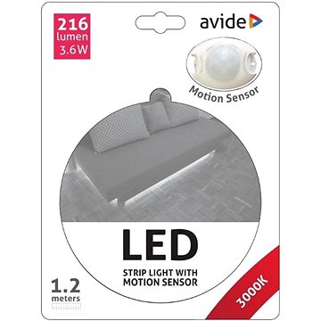 Avide Set voděodolný LED pásek pod postel s čidlem pohybu a zdrojem 1,2m (ABLSBLBED-SEN-3W-S)