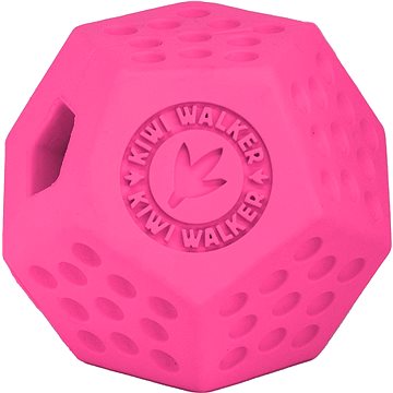Kiwi Walker Gumová hračka DODECABALL s dírou na pamlsky, Maxi 8cm, Růžová (RUB-252)
