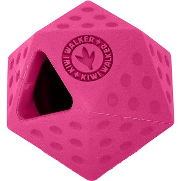 Kiwi Walker Gumová hračka Icosaball s dírou na pamlsky, Mini 6,5cm, Růžová (RUB-858)