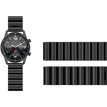 Aligator Watch 22 mm kovový řemínek černý (22AW0009)
