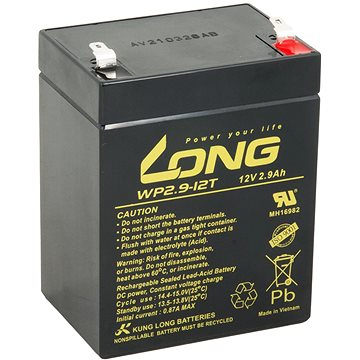 Long baterie 12V 2,9Ah F1 (WP2.9-12T) (PBLO-12V002,9-F1A-1)