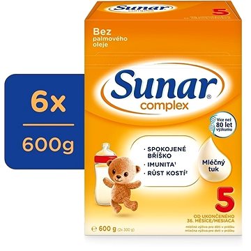 Sunar Complex 5 dětské mléko, 6× 600 g (8592084416638)