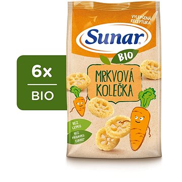 Sunar BIO dětské křupky mrkvová kolečka 6× 45g (8592084417154)