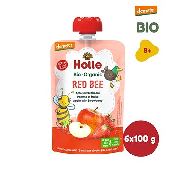 HOLLE Red Bee BIO jablko jahody 6× 100 g (7640161877016)