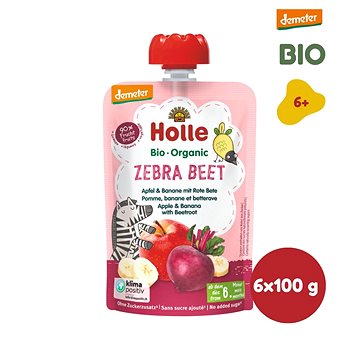 HOLLE Zebra Beet-BIO jablko banán a červená řepa 6× 100 g (7640161876996)