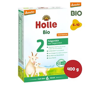 HOLLE BIO Dětská mléčná výživa na bázi kozího mléka 2 - 1× 400 g (7640161878174)