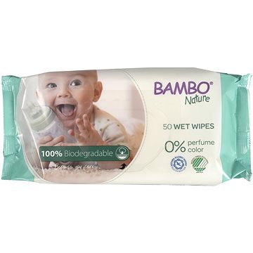 BAMBO NATURE Biodegradabilní vlhčené ubrousky 50 ks (5703538164637)