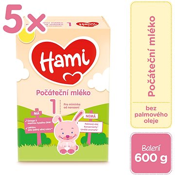 Hami Počáteční kojenecké mléko 0m+ (5× 600 g) (5900852050602)