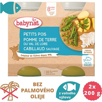 BABYNAT Hrášek a brambory s treskou 2× 200 g (3288131510538)
