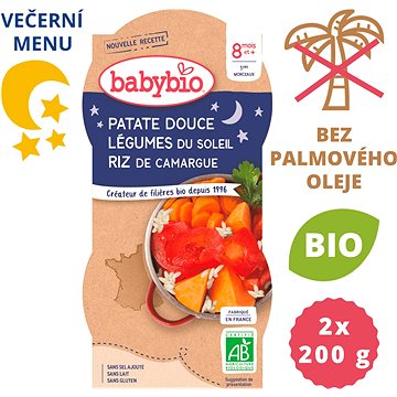 BABYBIO Sladké brambory s letní zeleninou 2× 200 g (3288131520872)