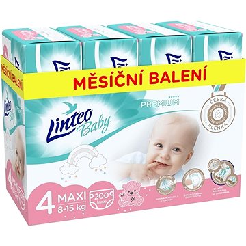 LINTEO Baby Prémium MAXI (8–15 kg) 200 ks (8595686303719)