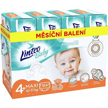 LINTEO Baby Prémium MAXI+ (10–17 kg) 184 ks (8595686303726)